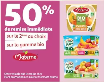Materne - Sur La Gamme Bio offre sur Auchan Hypermarché