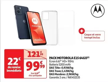 Motorola - Pack E15 64go offre à 99,99€ sur Auchan Hypermarché