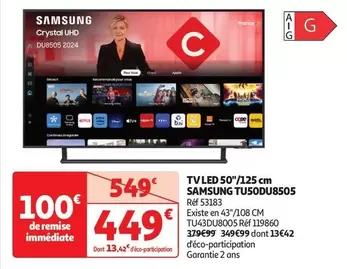 Samsung - Tv Led 50"/125 Cm Tu500D8505 offre à 449€ sur Auchan Hypermarché