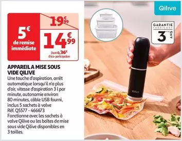 Qilive - Appareil A Mise Sous Vide offre à 14,99€ sur Auchan Hypermarché
