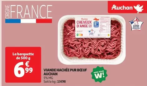 Auchan - Viande Hachee Pur Boeuf offre à 6,99€ sur Auchan Hypermarché