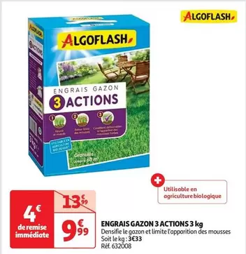 Algoflash - Engrais Gazon 3 Actions offre à 9,99€ sur Auchan Hypermarché
