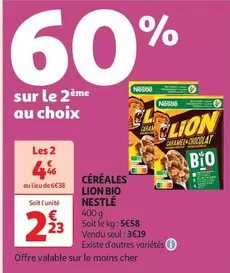 Nestlé - Céréales Lion Bio offre à 3,19€ sur Auchan Hypermarché