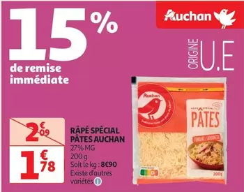 Auchan - Râpé Spécial Pates offre à 1,78€ sur Auchan Hypermarché