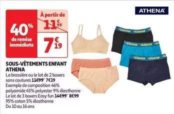 Athena - Sous-Vetements Enfant offre à 7,19€ sur Auchan Hypermarché