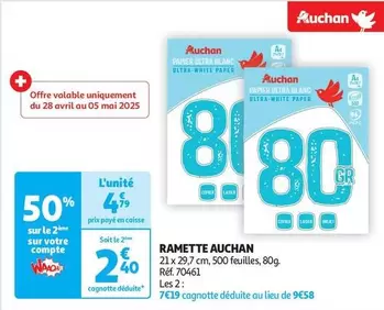 Auchan - Ramette offre à 4,79€ sur Auchan Hypermarché