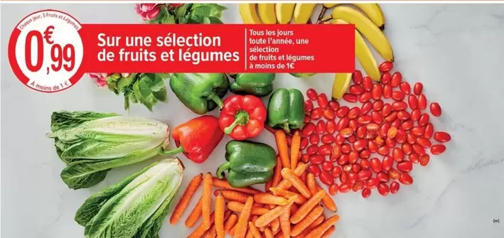 TOUS - Sur Une Sélection De Fruits Et Légumes offre à 0,99€ sur Cora