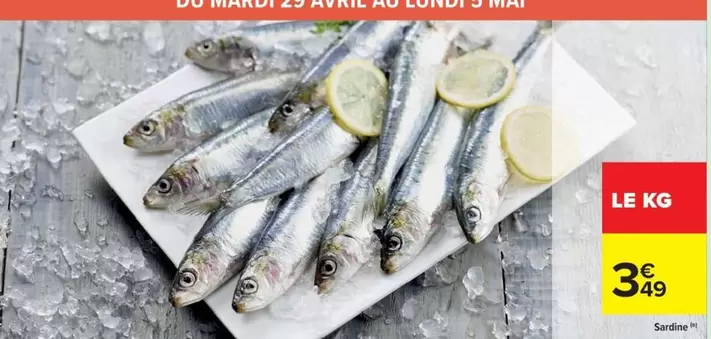 Sardines offre à 3,49€ sur Cora