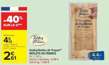 Reflets de France - Andouillettes De Troyes offre à 4,35€ sur Cora