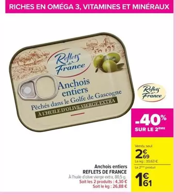 Reflets de France - Anchois Entiers offre à 2,69€ sur Cora