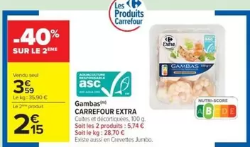 Carrefour - Gambas offre à 3,59€ sur Cora