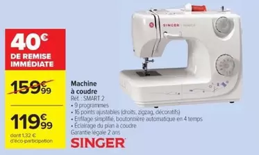 Singer - Machine À Coudre offre à 119,99€ sur Cora