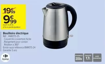 Facile - Bouilloire Électrique offre à 9,99€ sur Cora