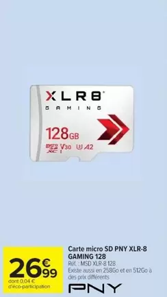 PNY - Carte Micro Sd Pny Xlr-8 Gaming 128 offre à 26,99€ sur Cora