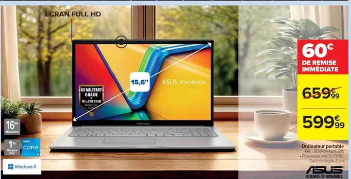 Asus - Ordinateur Portable Ass45 offre à 599,99€ sur Cora