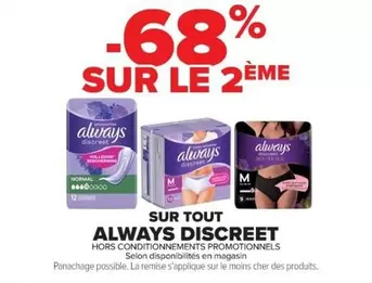 Always - Sur Tout offre sur Cora