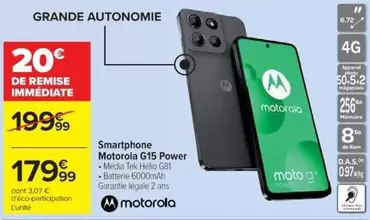 Motorola - Smartphone G15 Power offre à 179,99€ sur Cora