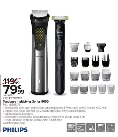 Philips - Tondeuse Multistyles Séries 9000 offre à 79,99€ sur Cora