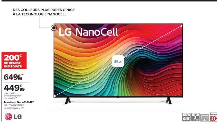 LG - Téléviseur Buncell 4k offre à 449,99€ sur Cora