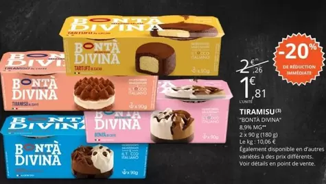Bontà Divina - Tiramisu offre à 1,81€ sur E.Leclerc