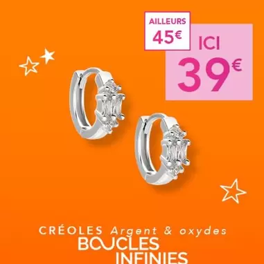 Créoles Argent & Oxydes Boucles offre à 39€ sur Trésor Bijoux