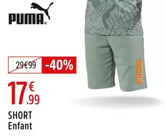 Short Enfant offre à 17,99€ sur Intersport