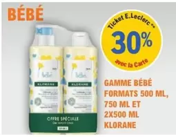 Klorane - Gamme Bébé  offre sur E.Leclerc Parapharmacie