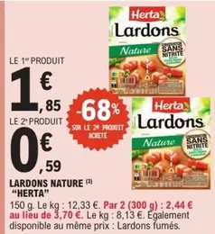 Herta - Lardons Nature offre à 1,85€ sur E.Leclerc