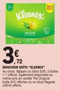 Kleenex - Mouchoir Boîte offre à 3,72€ sur E.Leclerc
