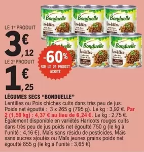 Bonduelle - Légumes Secs offre à 3,12€ sur E.Leclerc