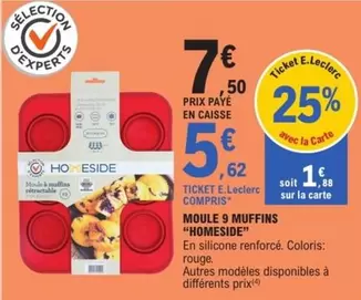 Homeside - Moule 9 Muffins  offre à 7,5€ sur E.Leclerc