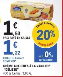Crème Aux Œufs À La Vanille offre à 1,53€ sur E.Leclerc Express