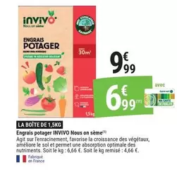 Invivo - Engrais Potager offre à 9,99€ sur Gamm vert