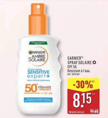 Garnier - Spray Solaire SPF 50 offre à 8,15€ sur Aldi