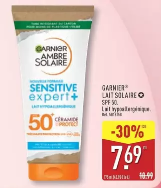 Garnier - Lait Solaire SPF 50 offre à 7,69€ sur Aldi