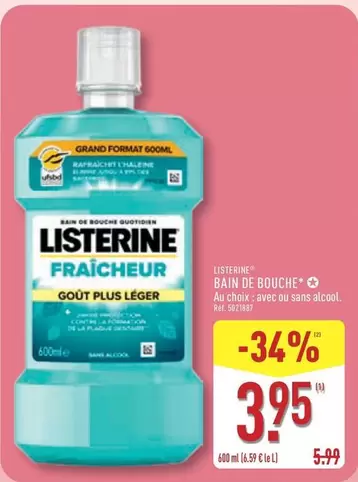 Listerine - Bain De Bouche offre à 3,95€ sur Aldi