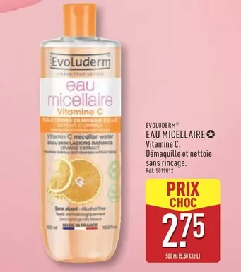 Evoluderm - Eau Micellaire offre à 2,75€ sur Aldi