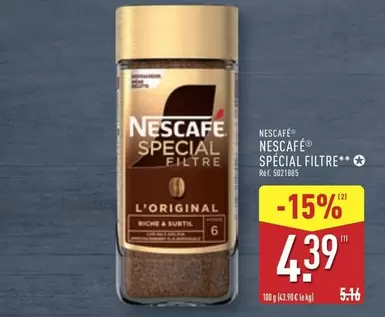Nestlé - Nescafé Special Filtre offre à 4,39€ sur Aldi