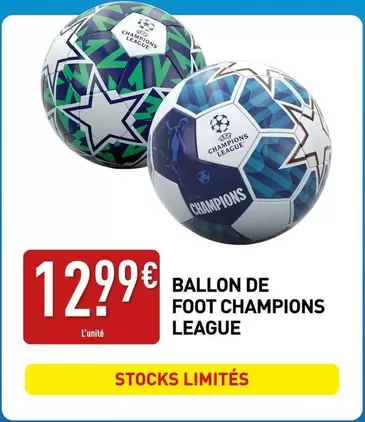 Ballon De Foot Champions League offre à 12,99€ sur Aldi