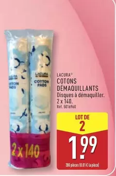 Cotons Démaquillants offre à 1,99€ sur Aldi