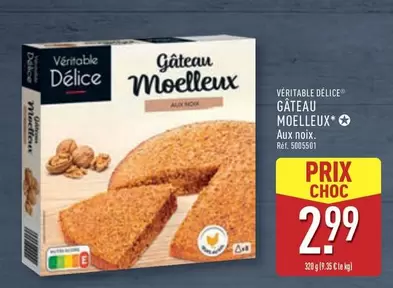 Gateau Moelleux offre à 2,99€ sur Aldi