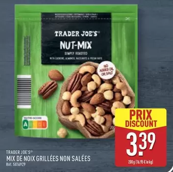 Mix -  De Noix Grillées Non Salées offre à 3,39€ sur Aldi