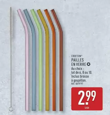 Pailles En Verre offre à 2,99€ sur Aldi