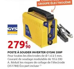 Gys - Poste A Souder Inverter offre à 279,9€ sur Rural Master