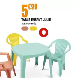 Table Enfant Julie offre à 5,99€ sur La Foir'Fouille