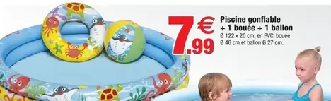 Piscine Gonflable + 1 Bouée + 1 Ballon offre à 7,99€ sur Bazarland