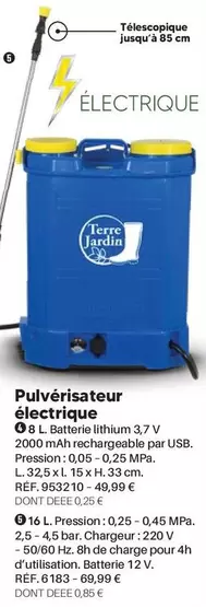 Pulvérisateur Électrique 16L offre à 69,99€ sur Shopix
