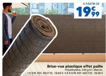 Brise-vue Plastique Effet Paille offre à 19,99€ sur Shopix