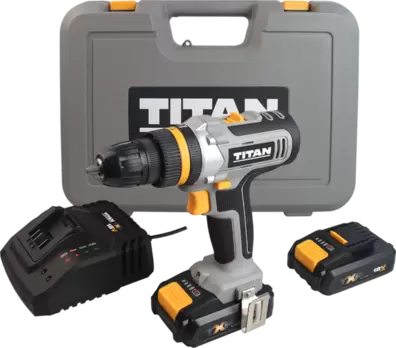Titan - Perceuse Visseuse 18 V + 2 Batteries 2 Ah + 1 Chargeur offre à 64,9€ sur Brico Dépôt