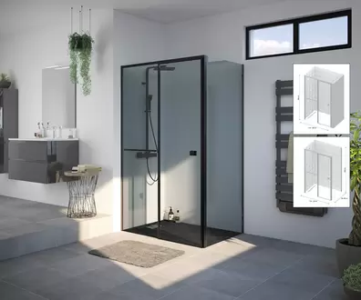 Porte De Douche Coulissante 120 Cm Noir Mat Verre Fumé offre à 149€ sur Brico Dépôt